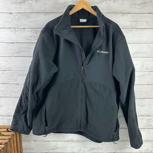 Columbia Full Zip Jacket Mens XXL Black Outdoor Casual Hiking softshell & fleece